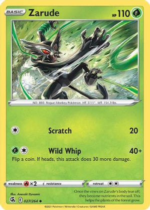 Zarude 27/264 - Fusion Strike Reverse Holofoil - Poke-Collect
