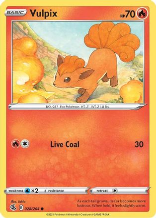Vulpix 28/264 - Fusion Strike Reverse Holofoil - Poke-Collect