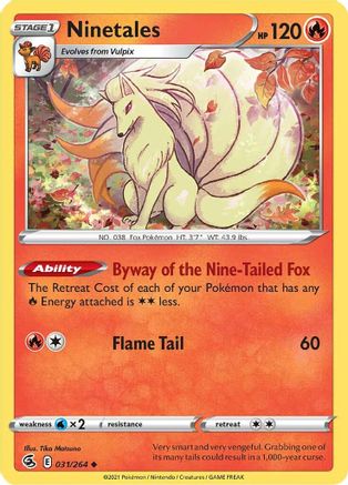 Ninetales (31) 31/264 - SWSH08 Fusion Strike Reverse Holofoil - Poke-Collect