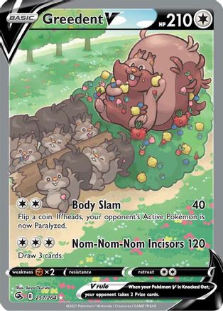 Greedent V 257/264 - Fusion Strike Holofoil - Poke-Collect