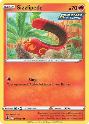 Sizzlipede 47/264 - Fusion Strike Reverse Holofoil - Poke-Collect