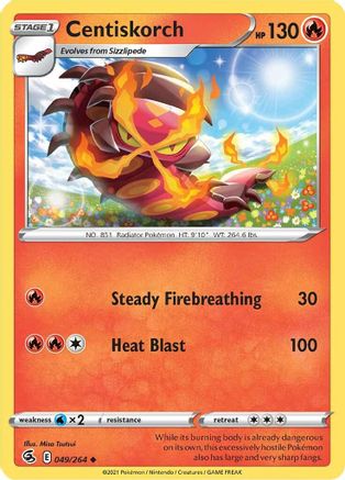 Centiskorch (49) 49/264 - SWSH08 Fusion Strike Reverse Holofoil - Poke-Collect
