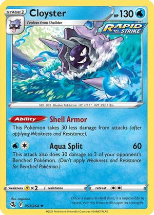 Cloyster 51/264 - SWSH08 Fusion Strike Reverse Holofoil - Poke-Collect