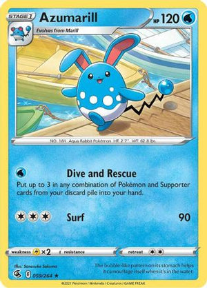 Azumarill 59/264 - Fusion Strike Reverse Holofoil - Poke-Collect