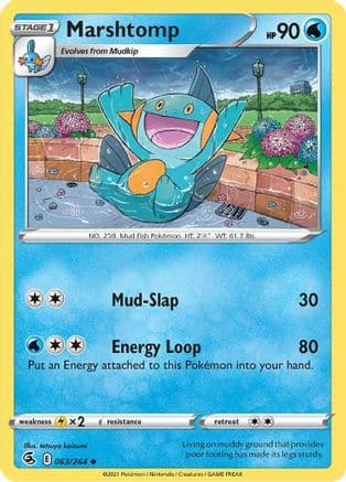 Marshtomp 63/264 - Fusion Strike Reverse Holofoil - Poke-Collect