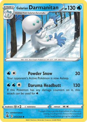 Galarian Darmanitan 72/264 - SWSH08 Fusion Strike Reverse Holofoil - Poke-Collect