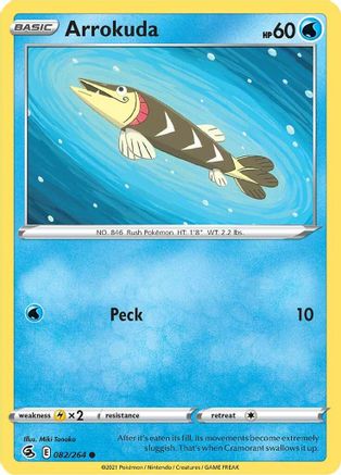 Arrokuda 82/264 - SWSH08 Fusion Strike Reverse Holofoil - Poke-Collect