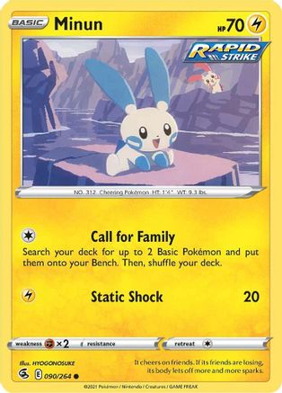 Minun 90/264 - Fusion Strike Reverse Holofoil - Poke-Collect