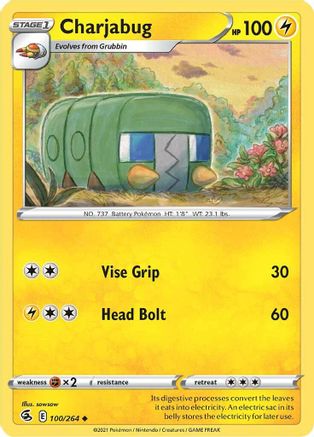 Charjabug 100/264 - SWSH08 Fusion Strike Reverse Holofoil - Poke-Collect