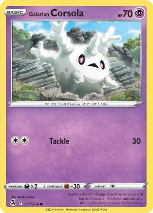 Galarian Corsola 117/264 - SWSH08 Fusion Strike Reverse Holofoil - Poke-Collect