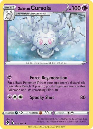 Galarian Cursola 118/264 - SWSH08 Fusion Strike - Poke-Collect
