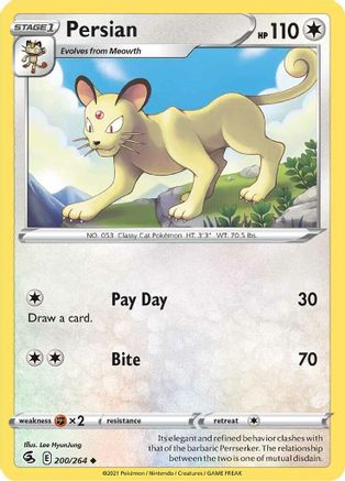 Persian 200/264 - Fusion Strike Reverse Holofoil - Poke-Collect