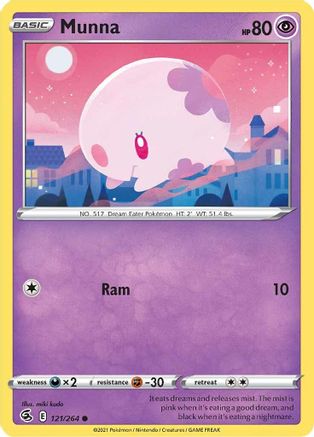 Munna 121/264 - SWSH08 Fusion Strike Reverse Holofoil - Poke-Collect