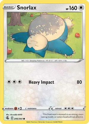 Snorlax 206/264 - Fusion Strike Reverse Holofoil - Poke-Collect