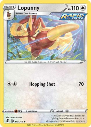 Lopunny 213/264 - SWSH08 Fusion Strike - Poke-Collect
