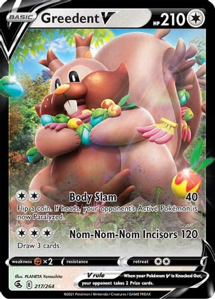 Greedent V 217/264 - SWSH08 Fusion Strike Holofoil - Poke-Collect