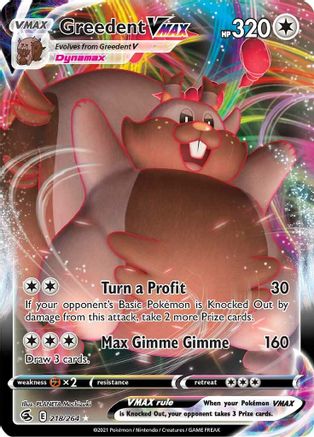 Greedent VMAX 218/264 - Fusion Strike Holofoil - Poke-Collect