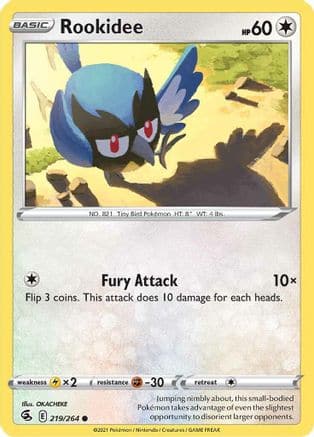 Rookidee 219/264 - Fusion Strike Reverse Holofoil - Poke-Collect