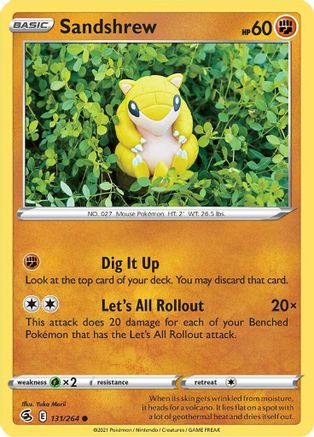 Sandshrew 131/264 - SWSH08 Fusion Strike Reverse Holofoil - Poke-Collect