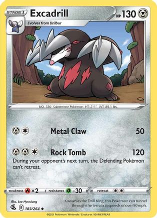 Excadrill 183/264 - SWSH08 Fusion Strike Reverse Holofoil - Poke-Collect