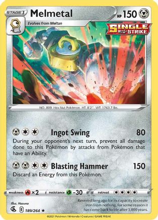 Melmetal 189/264 - SWSH08 Fusion Strike Reverse Holofoil - Poke-Collect