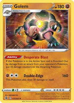 Golem 137/264 - SWSH08 Fusion Strike Reverse Holofoil - Poke-Collect