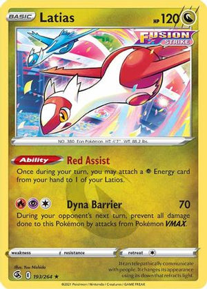 Latias 193/264 - Fusion Strike Reverse Holofoil - Poke-Collect