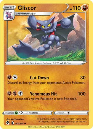 Gliscor 141/264 - SWSH08 Fusion Strike Reverse Holofoil - Poke-Collect