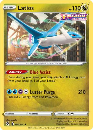 Latios 194/264 - SWSH08 Fusion Strike Reverse Holofoil - Poke-Collect