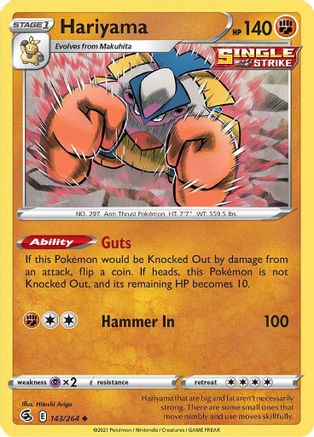 Hariyama 143/264 - SWSH08 Fusion Strike Reverse Holofoil - Poke-Collect