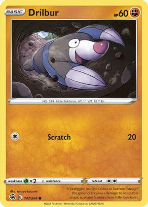 Drilbur 147/264 - SWSH08 Fusion Strike Reverse Holofoil - Poke-Collect
