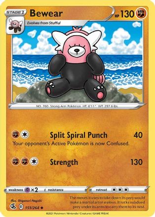 Bewear 151/264 - SWSH08 Fusion Strike Reverse Holofoil - Poke-Collect