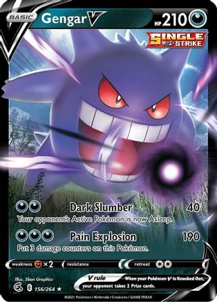 Gengar V 156/264 - SWSH08 Fusion Strike Holofoil - Poke-Collect