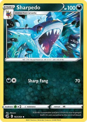 Sharpedo 163/264 - SWSH08 Fusion Strike Reverse Holofoil - Poke-Collect