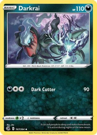 Darkrai 167/264 - SWSH08 Fusion Strike Reverse Holofoil - Poke-Collect