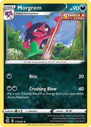 Morgrem 177/264 - SWSH08 Fusion Strike Reverse Holofoil - Poke-Collect