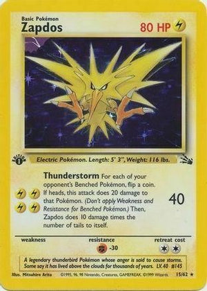 Zapdos - 15/62 (Cosmos Holo) 15 - Miscellaneous Cards & Products Holofoil