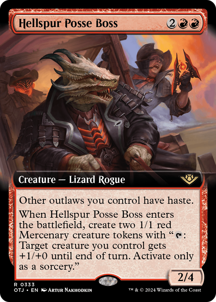 Hellspur Posse Boss (OTJ-333) - Outlaws of Thunder Junction: (Extended Art) Foil - Poke-Collect