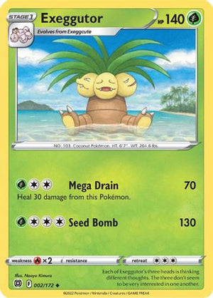 Exeggutor 2/172 - Brilliant Stars Reverse Holofoil - Poke-Collect