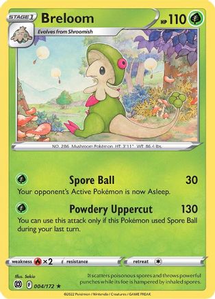 Breloom 4/172 - SWSH09 Brilliant Stars Reverse Holofoil - Poke-Collect