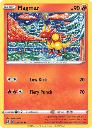 Magmar 19/172 - SWSH09 Brilliant Stars Reverse Holofoil - Poke-Collect