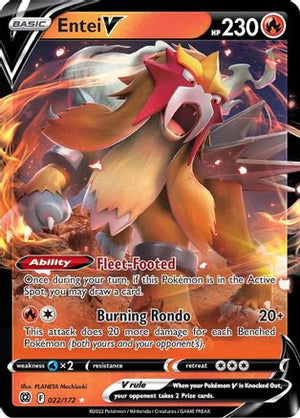 Entei V 22/172 - SWSH09 Brilliant Stars Holofoil - Poke-Collect