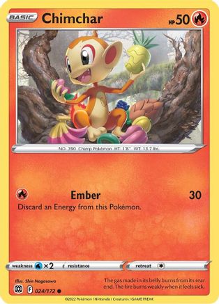 Chimchar 24/172 - SWSH09 Brilliant Stars - Poke-Collect