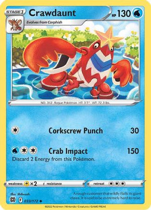 Crawdaunt 33/172 - Brilliant Stars Reverse Holofoil