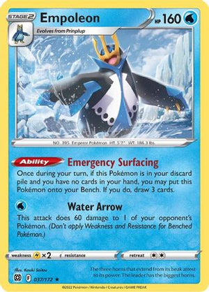 Empoleon 37/172 - SWSH09 Brilliant Stars Holofoil - Poke-Collect