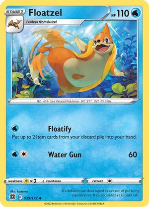 Floatzel 39/172 - SWSH09 Brilliant Stars Reverse Holofoil - Poke-Collect