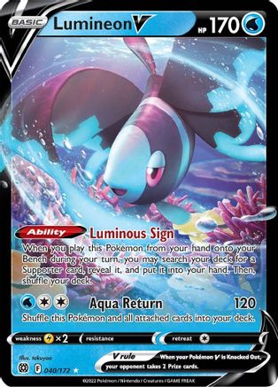 Lumineon V 40/172 - SWSH09 Brilliant Stars Holofoil - Poke-Collect