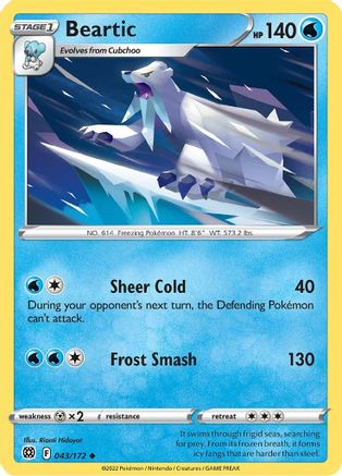 Beartic 43/172 - SWSH09 Brilliant Stars Reverse Holofoil - Poke-Collect