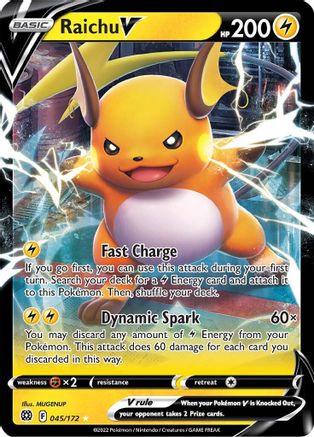 Raichu V 45/172 - SWSH09 Brilliant Stars Holofoil - Poke-Collect