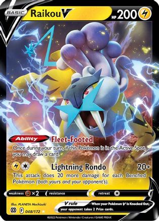 Raikou V 48/172 - Brilliant Stars Holofoil